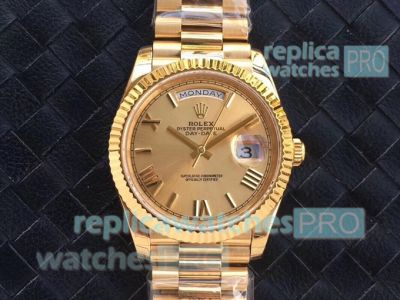 Rolex EW Factory Day Date II 41MM Swiss Replica Watch All Gold 41mm
